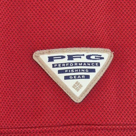 Columbia Red Polo PFG Fishing Shirt Golf Omni Shade Alabama Crimson Tide Men's M - Picture 6 of 16